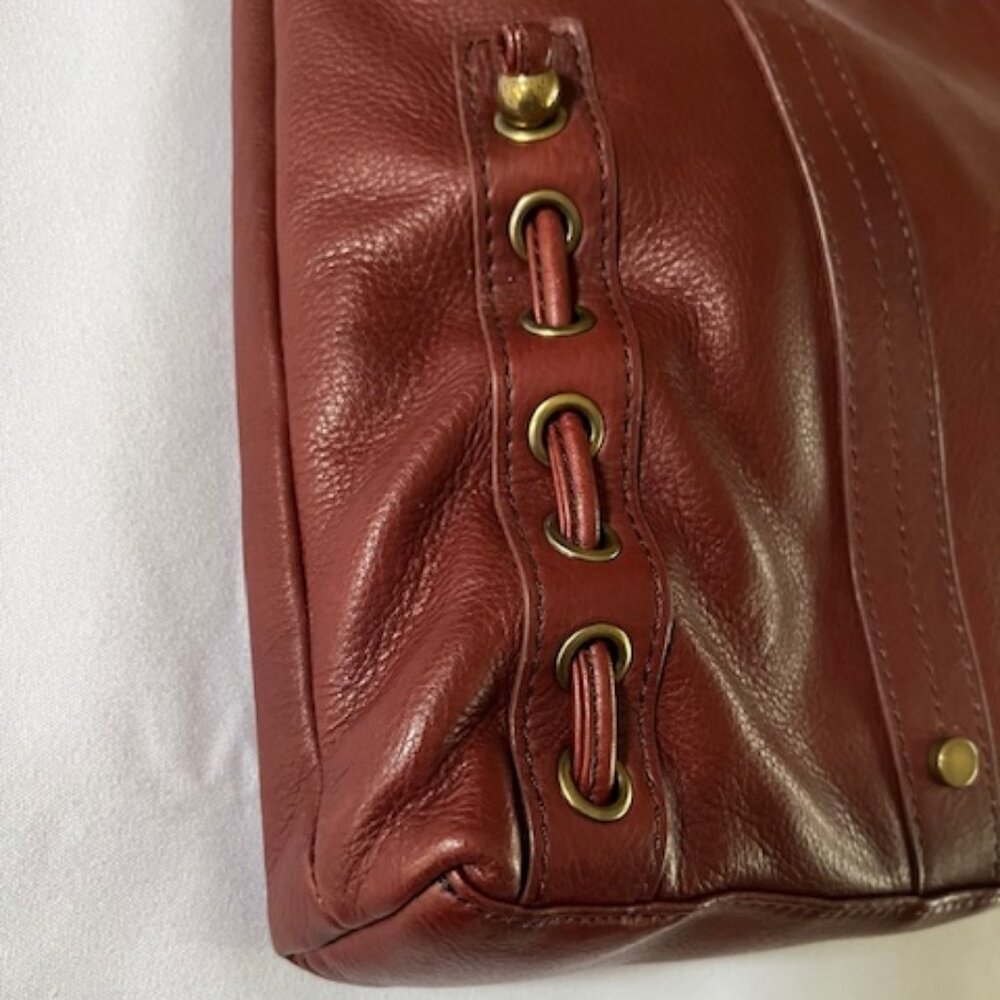 AMERICAN LEATHER CO | Delancy North-South Pebbled Leather Shoulder Bag-EUC - Picture 9 of 15